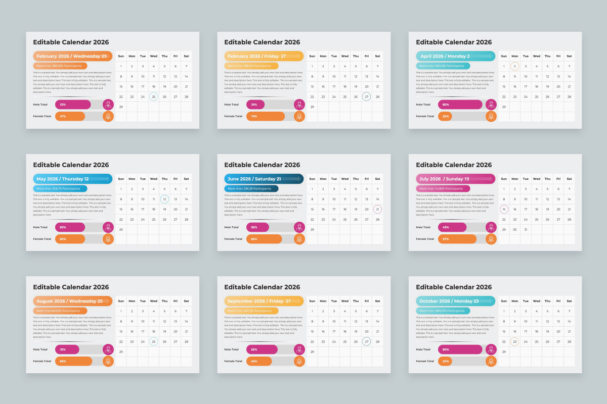 2026 Calendar Google Slides Template Nulivo Market